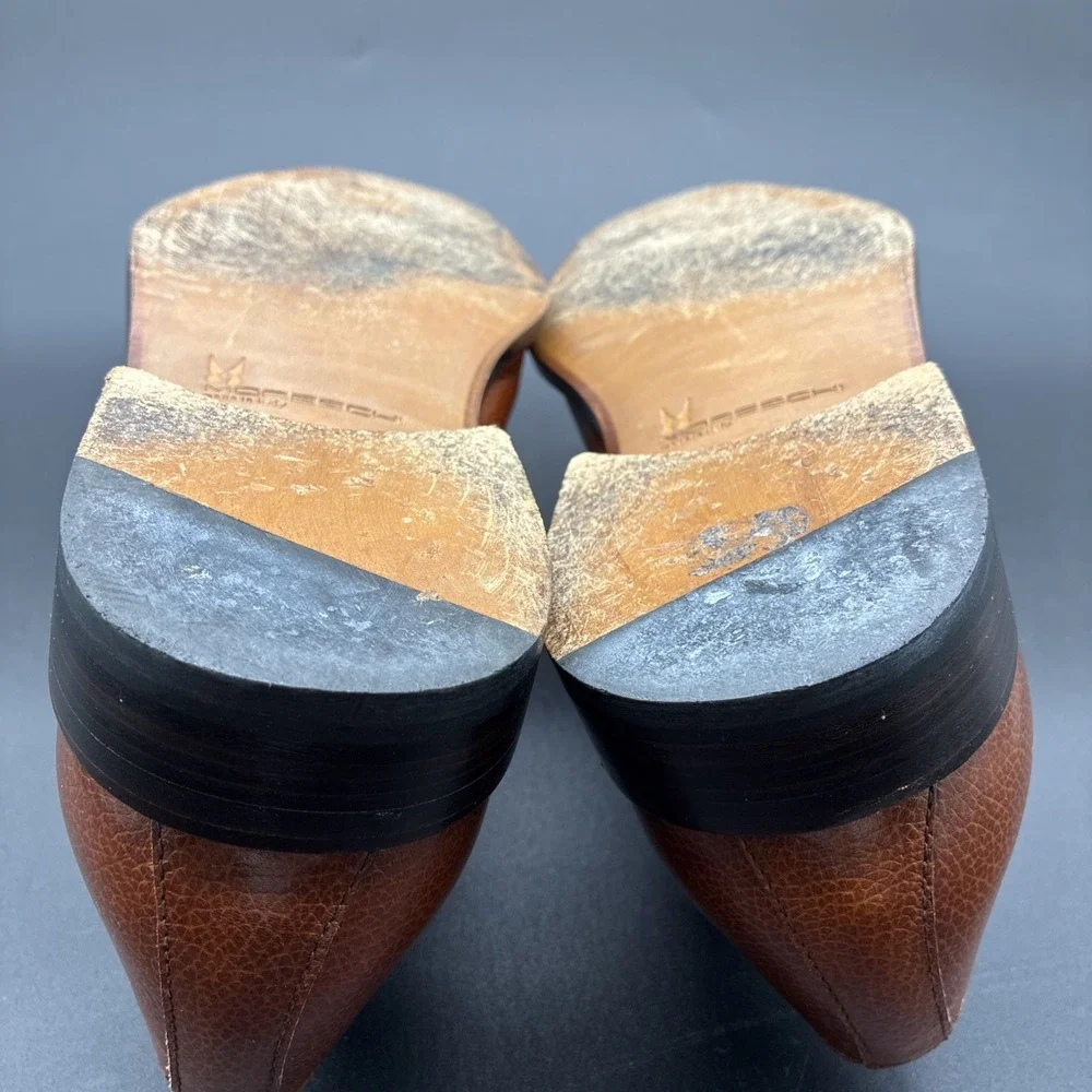 Moreschi Cap Toe Oxford Dress Shoes Men's 11.5 Brown Pebbled Leather Italy